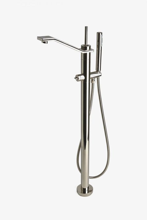 Luxury Bath Faucets, Showers & Bathtub Fillers | Waterworks | Waterworks Master Tub, Unique Bathroom Faucets, Waterworks Bathroom, Side Table Styling, Bathtub Faucets, Bathtub Filler, Bathroom Fittings, Unique Bathroom, Metal Cross