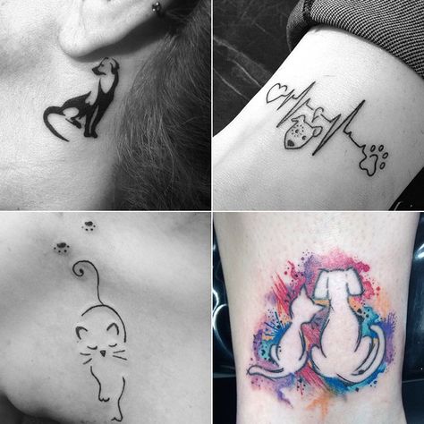 75 Tattoos Perfect For Any Animal-Lover Rescue Tattoo, Animal Rescue Tattoo, Animal Lover Tattoo, Tiny Tattoos For Women, Pawprint Tattoo, K Tattoo, Cute Tats, Infinity Tattoos, Latest Tattoos