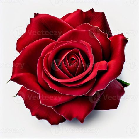 Top view of a red rose on a white background, perfect for representing the theme of Valentine's Day. Rose Top View, Neotrad Rose, Rosé Cartoon, Oni Tattoo, Wedding People, Cityscape Photos, Rose Painting, Heart With Arrow, Custom Illustration