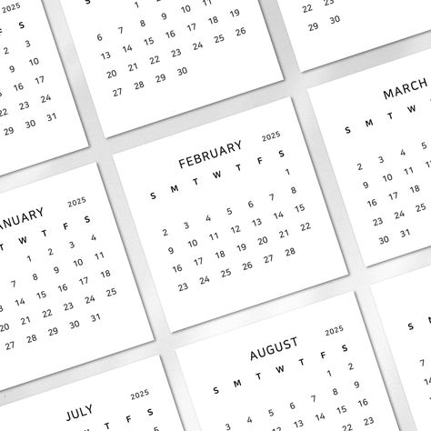 2025 3x3 Printable Mini Calendar, Poket Size Monthly Planner, Desk Calendar, Monday & Sunday Start, Minimalist Design, PDF Instant Download Desk Calendar Ideas, Desk Calendar Diy, 2025 Minimalist, Creative Desk Calendar, Diy Desk Calendar, Minimal Calendar, Desk Calendar Design, Calendar Free Printable, Planner Desk