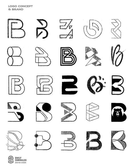 B Design Letter, Alphabet Patterns Letters, B Logo Design Ideas, Logo Sara, Fonts Design Ideas, Fonts Doodle, B Letter Design, Brows Logo, Makeup Event