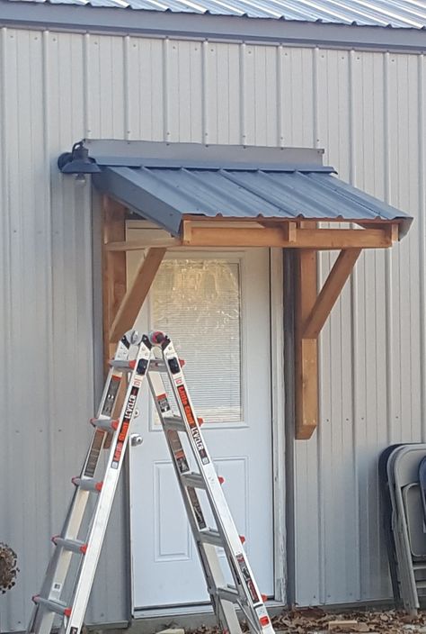 Rustic Door Awning, Wood Awning Over Door Front Door, Shed Awning Over Door, Metal Awnings Over Doors& Windows, Over Door Awnings 6’ Out, Awning Roof, Door Overhang, Cedar Door, Screened Porches