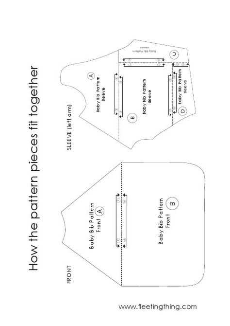 Bib - Long Sleeved Pattern.pdf - Google Drive Mini Envelopes Template, Diy Bibs, Gingerbread House Patterns, Bibs With Sleeves, Sewing Online, Ikat Bag, Barbie Knitting Patterns, Barbie Sewing Patterns, Baby Bibs Patterns