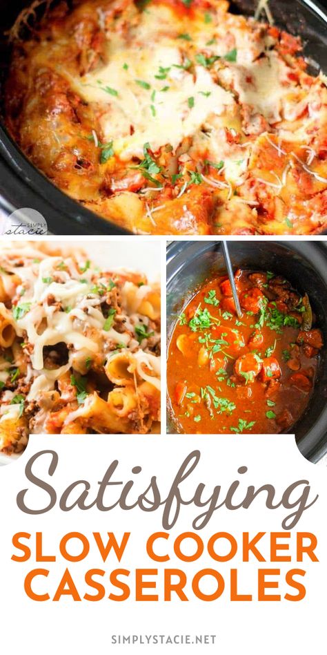 Satisfying Slow Cooker Casseroles - This collection of satisfying slow cooker casseroles is exactly what you need to make your family a delicious meal. Crockpot Manicotti Recipe, Manicotti Recipe, Slow Cooker Casserole, Crockpot Breakfast Casserole, Enchilada Casserole Recipes, Slow Cooker Lasagna, Slow Cooker Pasta, Easy Chicken Pot Pie, Quick Dishes