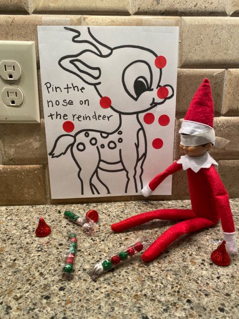 Pin The Nose On The Reindeer, Reindeer Diy, Reindeer Games, Elf On A Shelf, Elf Ideas, School Parties, The Nose, Shelf Ideas, Christmas Crafts Diy