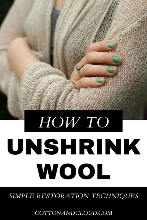 Discover the art of woolen restoration with our comprehensive guide on How To Unshrink Wool. From gentle stretching techniques to fabric relaxing solutions, learn the expert tips and tricks to bring your shrunken wool garments back to life. Restore the softness, warmth, and elegance of your favorite woolens effortlessly. Say goodbye to shrinkage worries and hello to cozy, comfortable woolen garments. #WoolRestoration #ExpertTips #WoolenRevival #HowToUnshrinkWool #FabricandYarn How To Stretch A Shrunken Wool Sweater, Roving Wool Projects, Wool Garments, Stretch Clothes, Roving Wool, Woolen Dresses, Wool Shoes, Cotton Clouds, Woolen Scarves