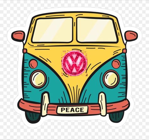 Vw Hippie Van, Van Drawing, Paz Hippie, Van Hippie, Hippie Drawing, Bus Drawing, Bus Art, Vw Art, Hippie Bus