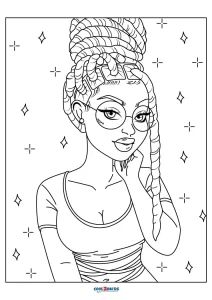 Melanin Coloring Pages, Black Girls Coloring Pages, Black Man Coloring Pages, Black Barbie Coloring Pages, Coloring Pages Black Women, Free Printable Coloring Pages For Adults Colouring Sheets, Black Coloring Pages, Sister Drawings, Coloring Pages People