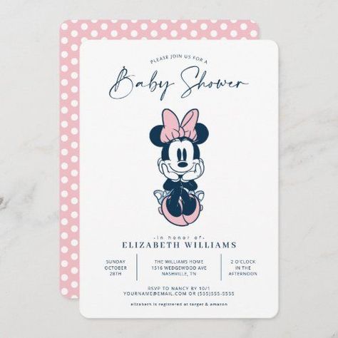 $2.86 | Minnie Mouse Pink & Blue Baby Shower Invitation #minniemouse #itsagirl #minnie #babyshower #girlbabyshower #minniemousebabyshower #disney #pink #polkadots #minniebabyshower Minnie Baby Shower, Budget Birthday, Minnie Mouse Invitations, Minnie Mouse Baby, Blue Baby Shower Invitations, Minnie Mouse Baby Shower, Disney Baby Shower, Watercolor Baby Shower