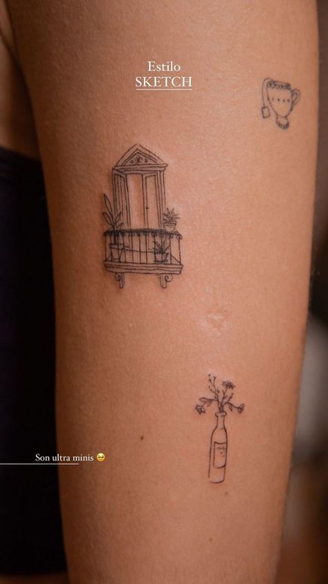 Tattoos From Italy, Cinque Terre Tattoo, Italy Aesthetic Tattoo, Spain Stamp Tattoo, Sketchbook Tattoo Style, Art History Tattoo Ideas, Budapest Tattoo Ideas, Paris Inspired Tattoos, Prague Tattoo Ideas