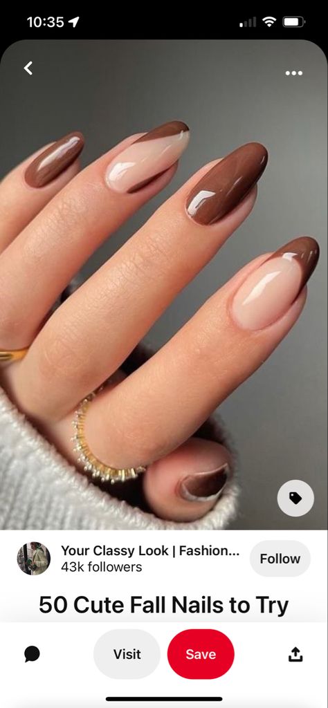 Fun But Neutral Nails, Structured Manicure Ideas, Nails To Match Burgundy Dress, Braun Nails, Mocha Nails Design, Brown Beige Nails, Marron Nails, Nail Art Beige, Earth Tone Nails