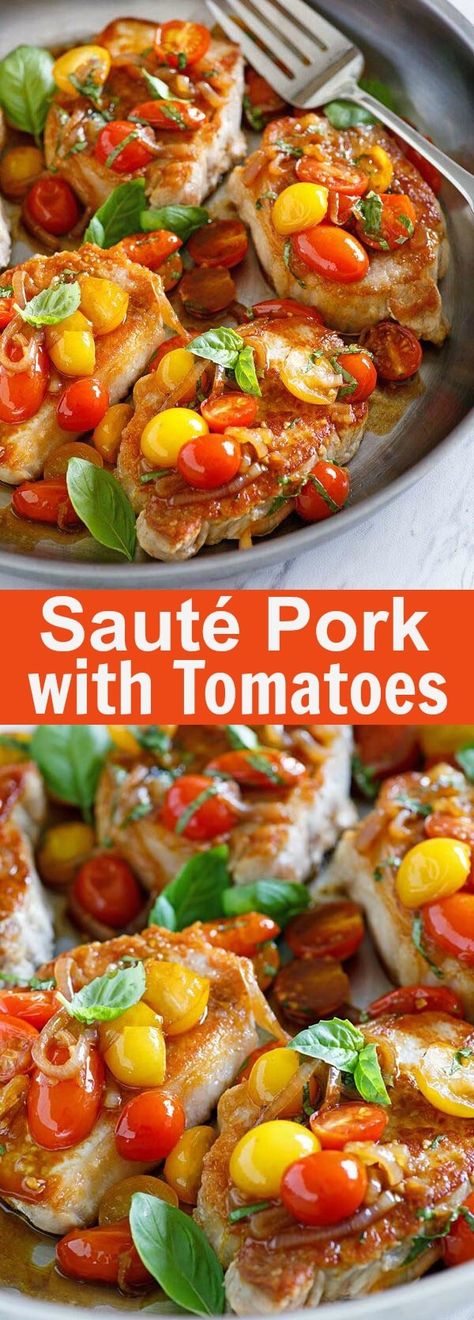 Lots Of Tomatoes, Pork Cutlet, Diy Easy Recipes, Juicy Pork Chops, Rasa Malaysia, Pork Cutlets, Pork Chop, White Meat, Pork Dishes