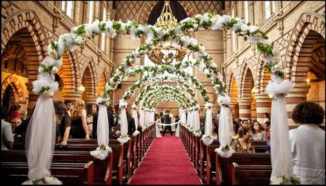 Small Church Weddings, Church Aisle Decorations, Wedding Church Aisle, Church Entrance, Church Aisle, Wedding Church Decor, Wedding Ceremony Ideas, Simple Wedding Decorations, Church Wedding Decorations