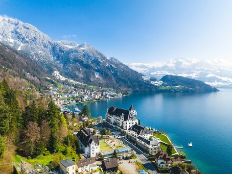 These 11 Hotels Put You in Switzerland’s Most Idyllic Settings Switzerland Resort, Hotels In Switzerland, Travel Switzerland, Switzerland Vacation, Switzerland Hotels, Castle Hotel, Road Trip Adventure, Cruise Destinations, Sustainable Travel