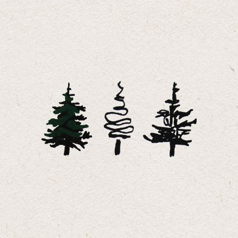 Three Trees Tattoo, Woods Drawing, Pine Tree Illustration, Pine Logo, Tree Icons, Beast Logo, Alder Tree, Tattoo Man, Earth Logo