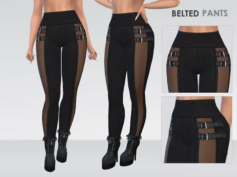 The Sims Resource - Belted Pants Medieval Pants, Goth Pants, Sims 4 Sims, Clothes Cc, Boho Dress Short, Trendy Pants, Sims 4 Downloads, Sporty Shorts, Female Clothes