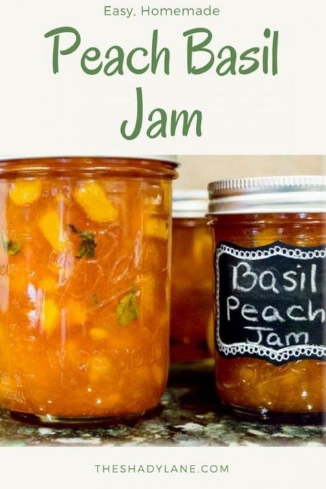 Basil Buttercream, Basil Jam, Peach Basil, Recipes For Bread, Strawberry Lemon Cake, Home Canning Recipes, Peach Recipes, Summer Cake, Homemade Bubbles