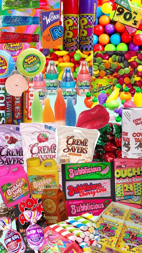 #90s #candy #nostalgia #nostalgic #90scandy #90sbaby #missthe90s Snacks From The 90s, 90s Snacks Party, 90’s Food, 2000s Snacks, 90s Highschool, 90s Sleepover, 1990s Candy, 2000s Food, 90s Chocolate