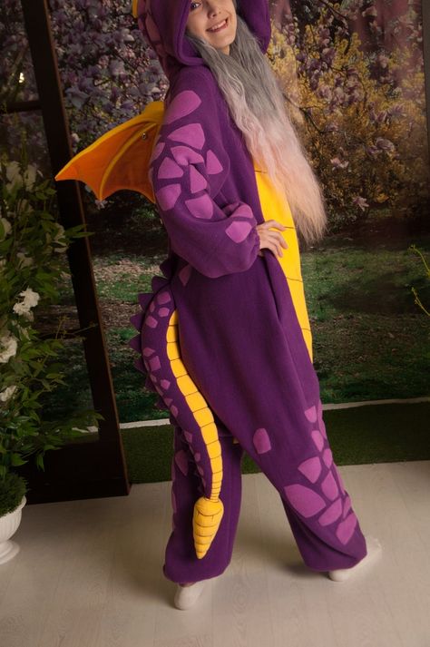 Custom Purple Dragon kigurumi adult onesie pajama | Etsy Onesie Pajama, Realistic Costumes, Adult Onesie Pajamas, Burning Man Art, Pastel Goth Outfits, Onesie Costumes, Cute Onesies, Spyro The Dragon, Purple Dragon