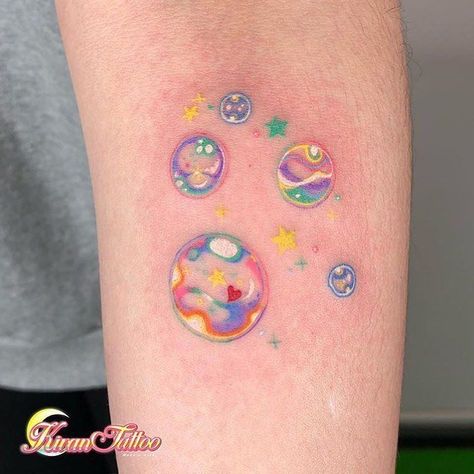 Bubble Tattoo, Kawaii Tattoo, Geniale Tattoos, Cute Little Tattoos, Tatuaje A Color, Aesthetic Tattoo, Dream Tattoos, Little Tattoos, Skin Art