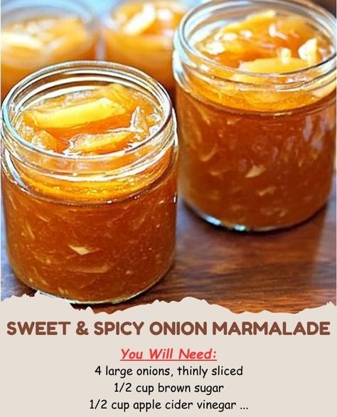 The Savory Secrets Society | Sweet & Spicy Onion Marmalade | Facebook Onion Marmalade Recipe, Jam Homemade, Marmalade Recipe, Homemade Recipe, Red Onions, Jams & Jellies, Secret Recipe, Sweet Onion, Marmalade