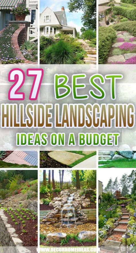 Steep Hill Landscaping, Hillside Landscaping Ideas, Steep Hillside Landscaping, Tiered Landscape, Steep Backyard, Steep Gardens, Sloped Backyard Landscaping, Terraced Landscaping, Landscaping A Slope