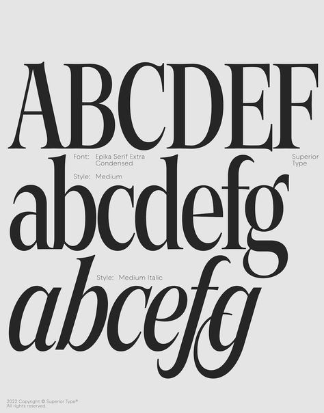 #type #graphic #superiortype #font #fontdesign #thedailytype #lettering #fontinuse #typeinuse #graphicdesign #serif Serif Typeface Alphabet, Typography Serif Font, Tall Serif Font, Cool Serif Fonts, Italic Serif Font, Thick Serif Font, Bold Italic Font, Modern Serif Typeface, Modern Serif Typography