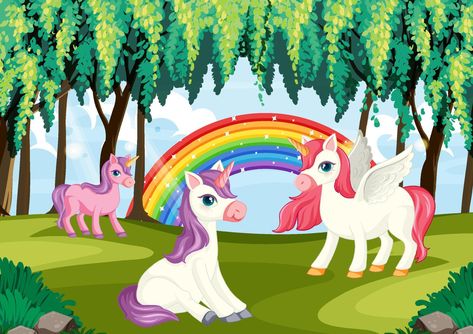 Unicorns in enchanted garden background Unicorn Background, Garden Background, Enchanted Garden, Free Vector Graphics, Backgrounds Free, Vector Photo, Vector Graphics, Enchanted, Vector Art