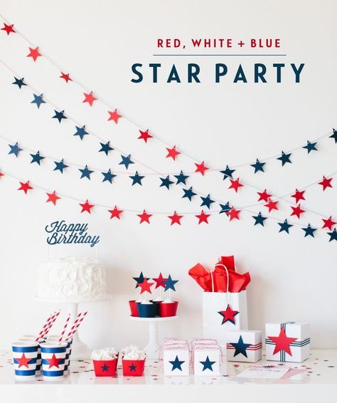 Red White And Blue Party, White And Blue Party, 4th Of July Party Ideas, Patriotic Birthday, American Party, Party Giveaways, Patriotic Crafts, 4th Of July Celebration, Patriotic Party