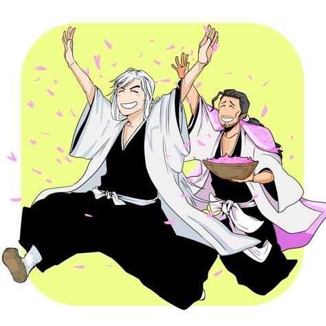 Shunsui Kyoraku And Jushiro Ukitake, Shunuki Bleach, Shunsui And Ukitake, Ukitake Bleach, Watch Bleach, Urahara Kisuke, Bleach Funny, Byakuya Kuchiki, Toshiro Hitsugaya