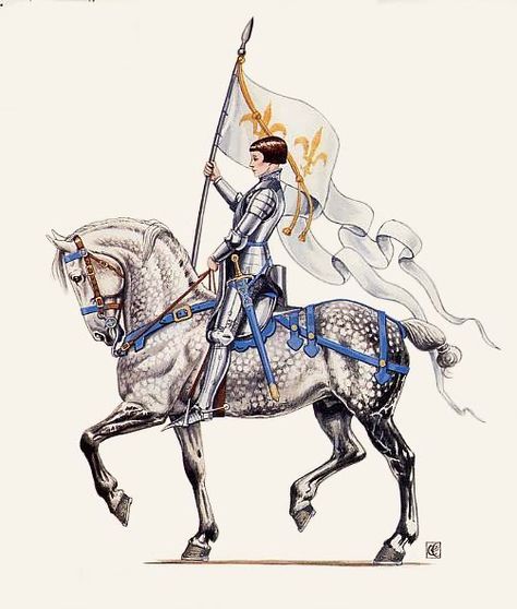 Joan Of Arc Tattoo Drawing, Joan Arc Illustration, Joan Of Arc Flag, Joan Of Arc Line Drawing, Joan Of Art Painting, Saint Joan Of Arc Art, Joan Of Arc Art Paintings, Medevil Aesthetic, Saint Illustration