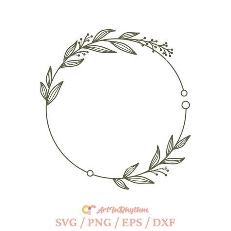 Wedding Line Art, Wreath Logo Design, Floral Wreath Svg, Line Art Svg, Arrow Tattoo Design, Lettering Styles Alphabet, Wreath Clip Art, Invite Design, Circle Borders