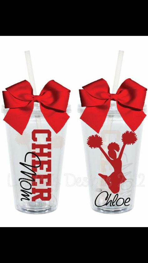 Cheer or sports Tumbler Cheer Crafts, Cheerleading Ideas, Cheer Banquet, Cheer Spirit, Cheer Ideas, Cheer Life, Football Cheer, Cheer Stuff, Cheerleading Gifts