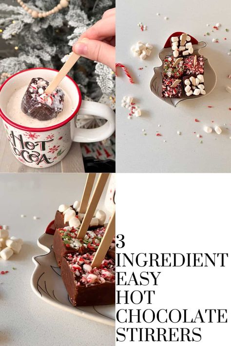 These easy 3 ingredient hot chocolate stirrers make the best hot chocolate with a hint of cinnamon! Make these hot cocoa sticks for Christmas parties and to enjoy during the winter season. Popsicle Stick Hot Chocolate Mug, How To Make Hot Chocolate Stirrers, Hot Choc Spoons, Chocolate Stirring Spoons, Chocolate Covered Spoons For Cocoa, Hot Chocolate On A Stick Diy, Hot Chocolate Sticks Diy, Hot Cocoa Stirrers, Hot Cocoa On A Stick Recipe