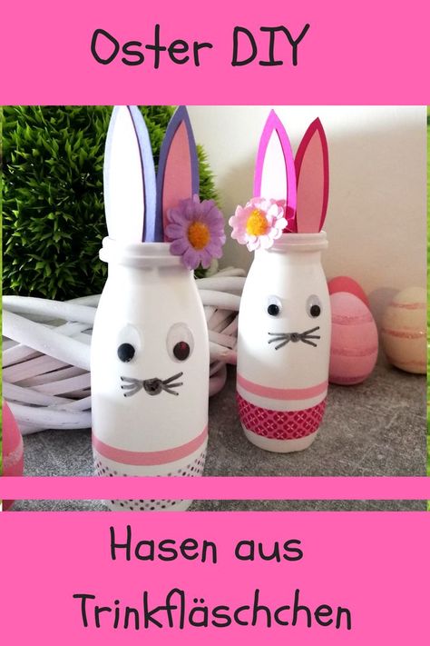 Aus einer leeren Trinkflasche ein kleines Osterhäschen basteln. Zuckersüße Hasen zum basteln mit Kindern Water Bottle Crafts, Decor Ikea, Kids Crafting, Bunny House, Bunny Crafts, World Crafts, Nature Kids, Preschool Art, Easter Kids