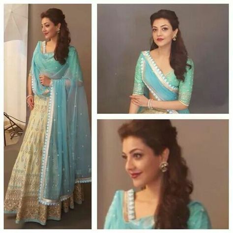 Zarah !!!  Visit us at https://www.facebook.com/pages/Zarah/1578754045707532 Lehenga Celebrities, Kajal Agarwal, Designer Lehenga, Ethnic Outfits, Indian Wedding Outfits, Lehenga Designs, Indian Attire, Indian Outfit, Oct 1