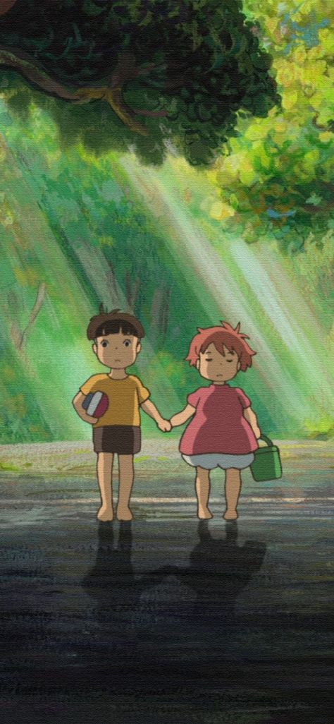 Ponyo Anime, Studio Ghibli Wallpaper, Studio Ghibli Movies, Studio Ghibli Art, Hello Kitty Iphone Wallpaper, Ghibli Movies, Ghibli Art, Hayao Miyazaki, Miyazaki