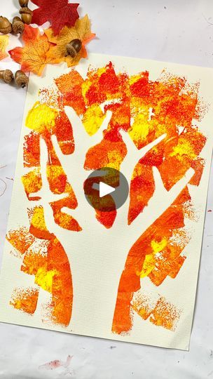 2.7K views · 95 reactions | SPONGE PAINTED FALL TREE • Sponges • Brown construction paper • White card stock • Painter tape • Washable kids paint AGE: 2 years old +  MESS Level: medium  DIFFICULTY TO CREATE: easy SKILLS DEVELOPED: hand-eye coordination, fine motor skills, imaginative play, creativity. _____________ PLaY 🌈CReaTivEly #happytoddlerplaytime | Mandisa | Easy Activities for Toddlers & Kids | Christian Davis · Pipes Easy Activities For Toddlers, Sponge Painting, Fall Tree, Easy Activities, Construction Paper, Painters Tape, Play Activities, Autumn Trees, Painting For Kids