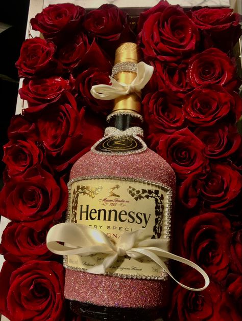 valentines day arrangement by me . . . . . #blingbottle #bling #valentinesday #hennessy #henny #arrangement #kansascitychiefs #kcmo #kc #kansascity #local Bling Bottles, Perfume Bottles, Valentines Day, Valentines, Novelty Christmas, Christmas Ornaments, Holiday Decor, Christmas, Valentine's Day