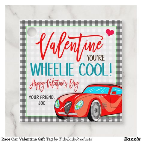 Race Car Valentines, Car Valentine, Valentines Gift Tags, Lunch Box Notes, Valentine Tags, Valentines For Boys, Valentine Treats, Girls Valentines, Sweet Valentine