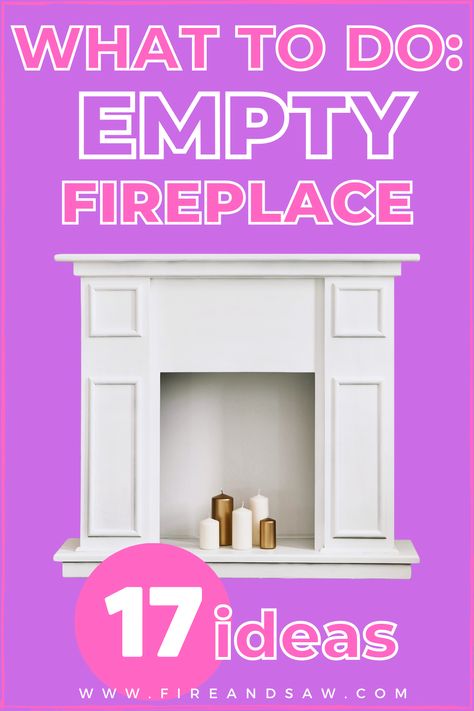 An empty fireplace with candles - an idea for unused fireplaces Inside Fireplace Decorations, Not Used Fireplace Ideas, Ideas For A Non Working Fireplace, Decorating A Non Working Fireplace, Decorating Non Working Fireplace, Indoor Fireplace Decor Ideas, White Faux Fireplace, Decorating The Inside Of A Fireplace, Plants In Fireplace Ideas