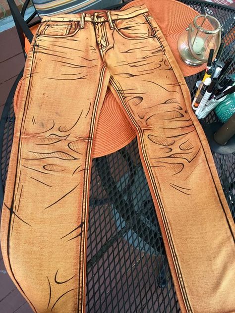 cel shaded pants by labinnak and mangoloo cosplay 3 These Shaded Pants Look Pretty Cool! Shade Clothing, Borderlands Cosplay, Haine Diy, Diy Clothes Design, Diy Vetement, Custom Jeans, Kleidung Diy, Painted Jeans, Cosplay Diy