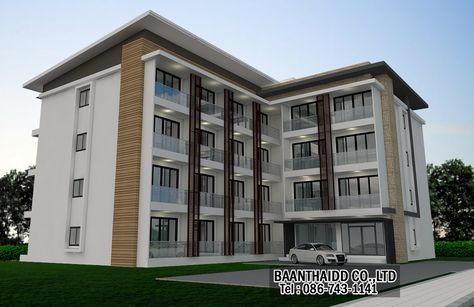 Residence Facade, Residential Building Plan, Architecture Residence, Mall Ideas, 1 Bed Apartment, Hotel Design Architecture, 3 Storey House Design, 3 Storey House, Small Apartment Building