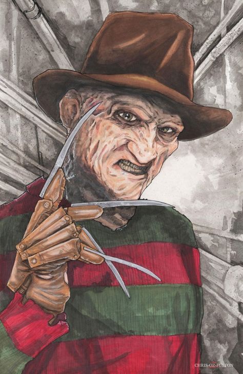 Freddy Krueger A Nightmare on Elm Street by ChrisOzFulton on DeviantArt Freddy Krueger Art, The Babadook, A Nightmare On Elm Street, Horror Tattoo, Horror Movie Art, Horror Icons, Jason Voorhees, Elm Street, Horror Characters