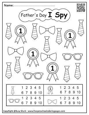 Father's day I Spy game easy level free printable preschool coloring pages ,learn numbers and counting for kids Father's Day Activities, Counting For Kids, Math Sheets, Abc Coloring Pages, Learn Numbers, Preschool Coloring Pages, Free Printable Gifts, Free Printable Cards, Daycare Ideas