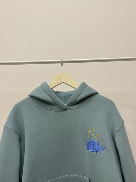 Whale Hoodie, Cute Crewneck Sweatshirt, Cartoon Whale, Whale Stuffed Animal, Cute Crewneck, Embroidered Portrait, Matching Hoodies, Custom Sweaters, White Whale