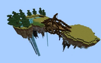 Steampunk Bridge. This is cool i mean it is floating and there is like and bridge attaching the two islands:) Steampunk Bridge, Building Blueprints, Minecraft Building Blueprints, Minecraft Earth, Minecraft Building Guide, Minecraft Steampunk, Mc Ideas, Community Ideas, Floating Islands