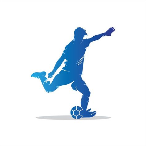 Football player in action logo | Premium Vector #Freepik #vector #logo #templates #sports #football Sports Profile Picture, Soccer Logos Design, Football Tournament Logo, Wallpaper For Football, Football Tournament Poster Design, Football Logo Design Soccer Sports, Logo Design Football, Logo Bola, Football Things