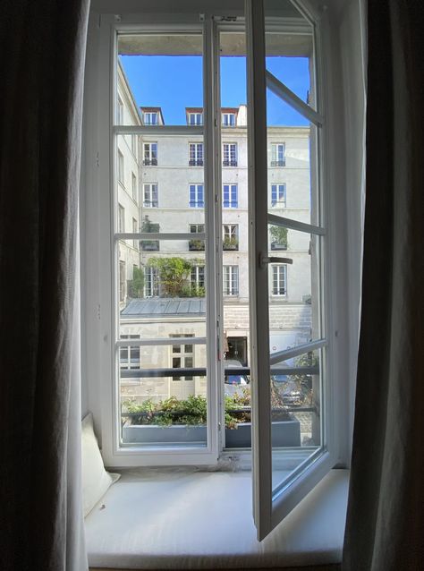 Inside Jane Birkin's Parisian apartments | House & Garden Parisienne Apartment, Bay Window Seat Cushion, Berwick Street, Bay Window Seat, Luxembourg Gardens, Parisian Apartment, Paris Apartments, Jane Birkin, Parquet Flooring