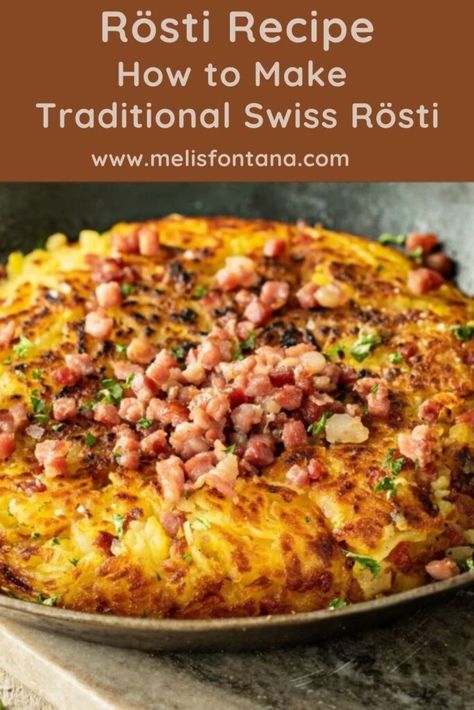 Rösti Recipe | How to Make Traditional Swiss Rösti 1 German Rosti Recipe, Swiss Rosti Recipe Switzerland, Swiss Potato Rosti, Vegetable Rosti Recipe, Swiss Rosti Potatoes Recipes, Rosti Recipe Swiss, Traditional Swiss Food, Swiss Rosti Recipe, Swiss Breakfast Traditional